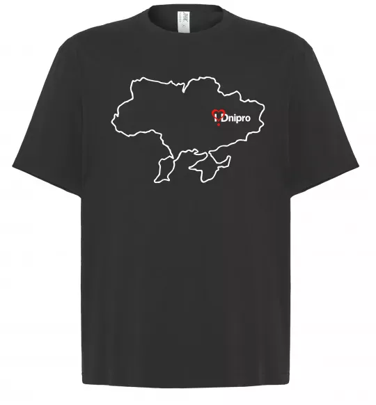 Футболка Оверсайз Дніпро карта Черный фото