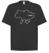 Футболка Оверсайз Дніпро карта Черный фото