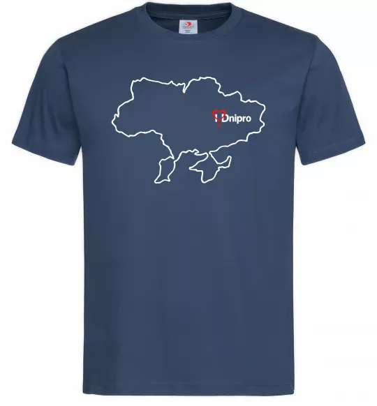 Мужская футболка Дніпро карта Темно-синий фото