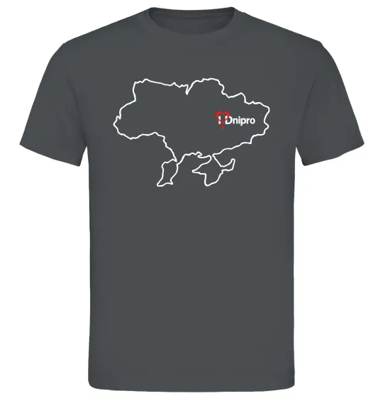Мужская футболка Дніпро карта Графит фото