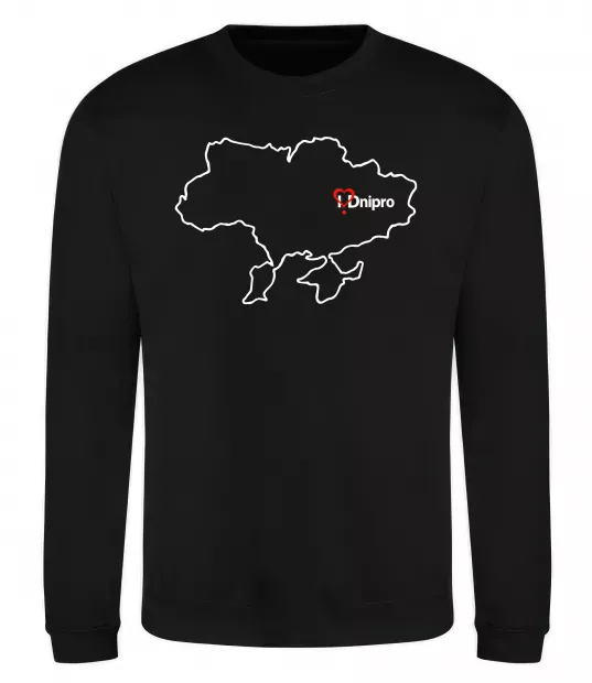 Свитшот Дніпро карта Черный фото
