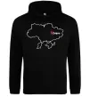 Чоловіча толстовка (худі) Дніпро карта Чорний фото