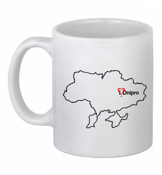 Чашка керамическая Дніпро карта Белый фото