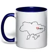 Чашка с цветной ручкой Дніпро карта Глубокий темно-синий фото