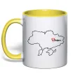Чашка с цветной ручкой Дніпро карта Лимонный фото
