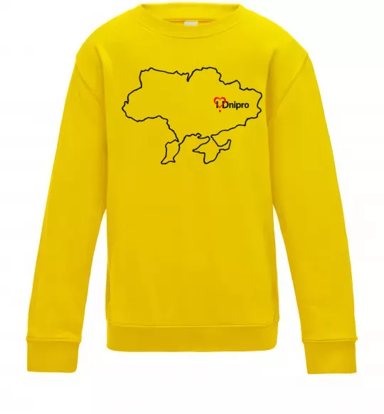Детский Свитшот Дніпро карта Солнечно желтый фото