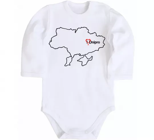 Детский боди Дніпро карта Белый фото