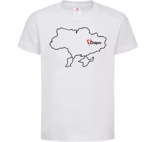 Дитяча футболка Дніпро карта Білий фото