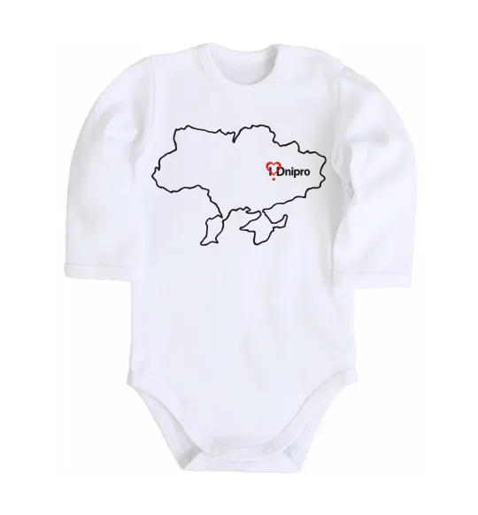 Дитячий бодік Дніпро карта Білий фото