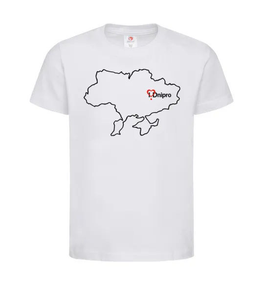 Детская футболка Дніпро карта Белый фото