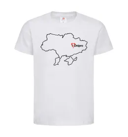 Детская футболка Дніпро карта Белый фото