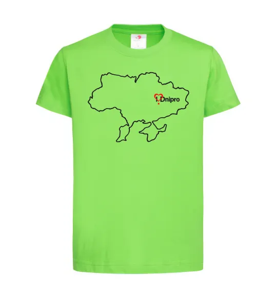 Детская футболка Дніпро карта Лаймовый фото