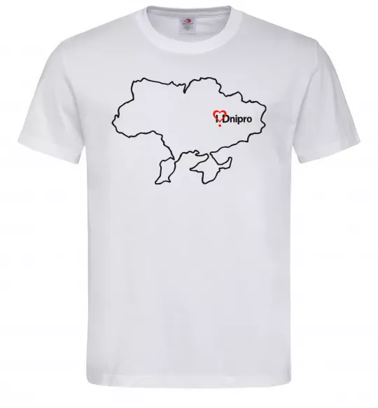 Мужская футболка Дніпро карта Белый фото