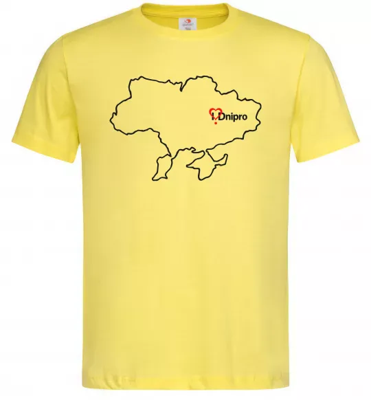 Мужская футболка Дніпро карта Лимонный фото