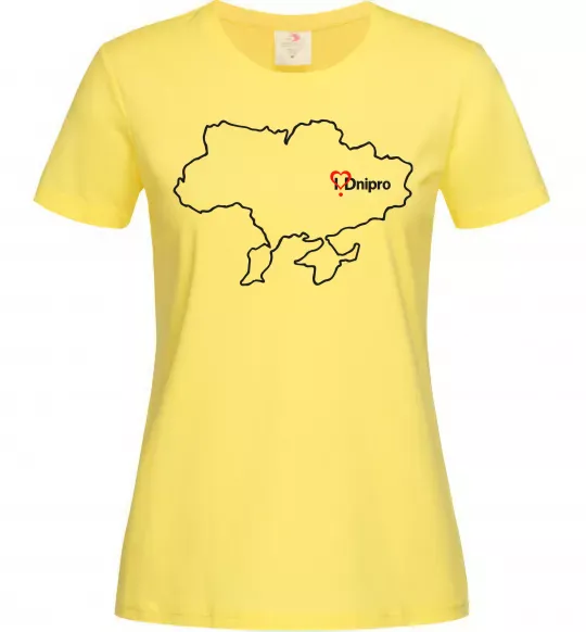 Женская футболка Дніпро карта Лимонный фото