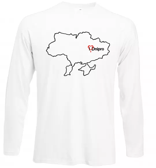 Лонгслив Дніпро карта Белый фото