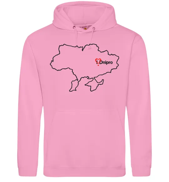 Жіноча толстовка (худі) Дніпро карта Рожевий фото