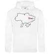 Жіноча толстовка (худі) Дніпро карта Білий фото