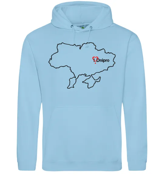 Жіноча толстовка (худі) Дніпро карта Блакитний фото