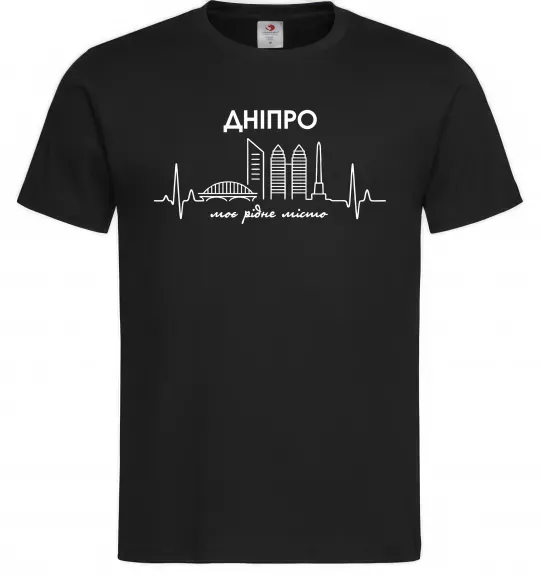 Чоловіча футболка Дніпро моє рідне місто Чорний фото
