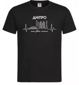 Чоловіча футболка Дніпро моє рідне місто Чорний фото