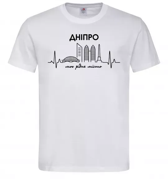 Чоловіча футболка Дніпро моє рідне місто Білий фото