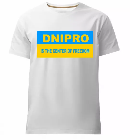 Мужская премиум футболка Dnipro center of freedom Белый фото