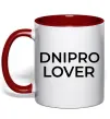Чашка с цветной ручкой Dnipro lover Красный фото
