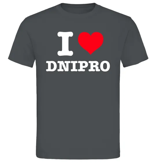 Чоловіча футболка I love Dnipro Графіт фото