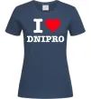 Жіноча футболка I love Dnipro Темно-синій фото