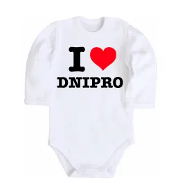 Дитячий бодік I love Dnipro Білий фото