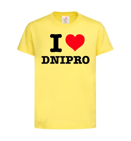 Дитяча футболка I love Dnipro Лимонний фото