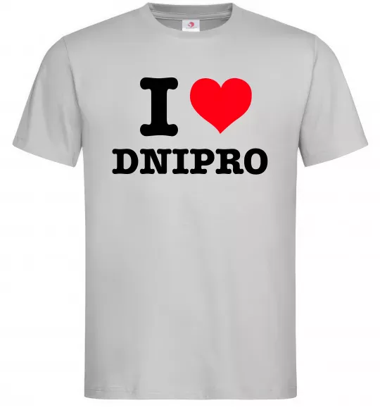 Чоловіча футболка I love Dnipro Сірий фото
