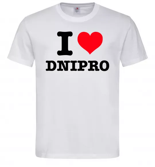 Чоловіча футболка I love Dnipro Білий фото