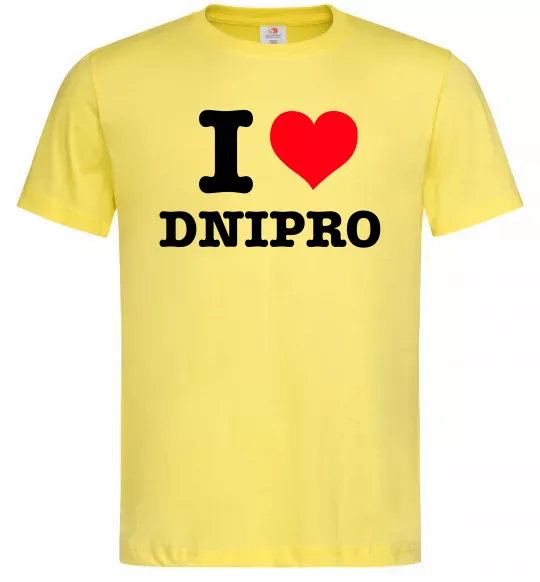 Чоловіча футболка I love Dnipro Лимонний фото