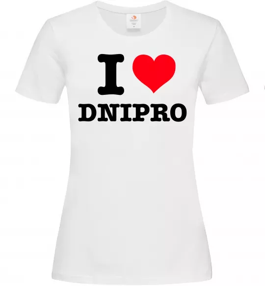 Жіноча футболка I love Dnipro Білий фото