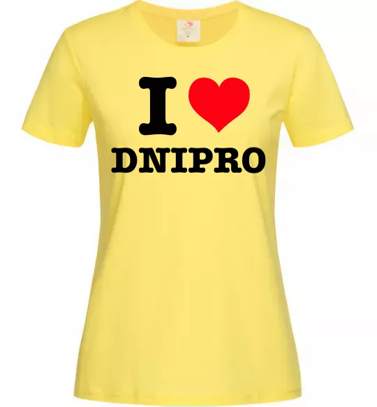 Жіноча футболка I love Dnipro Лимонний фото