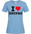 Жіноча футболка I love Dnipro Блакитний фото