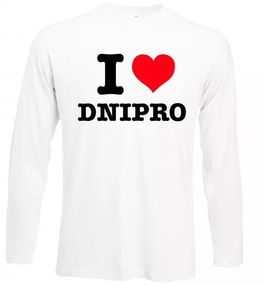 Лонгслів I love Dnipro Білий фото