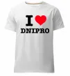 Мужская премиум футболка I love Dnipro Белый фото