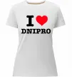 Женская премиум футболка I love Dnipro Белый фото
