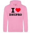 Жіноча толстовка (худі) I love Dnipro Рожевий фото