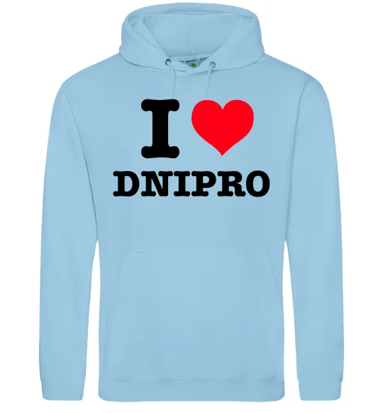 Жіноча толстовка (худі) I love Dnipro Блакитний фото