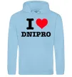 Жіноча толстовка (худі) I love Dnipro Блакитний фото