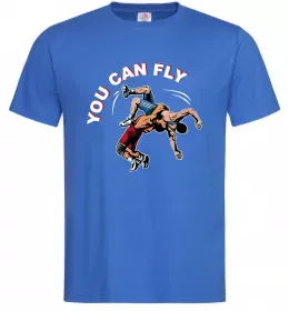 Чоловіча футболка You can fly, розмір - L Яскраво-синій фото