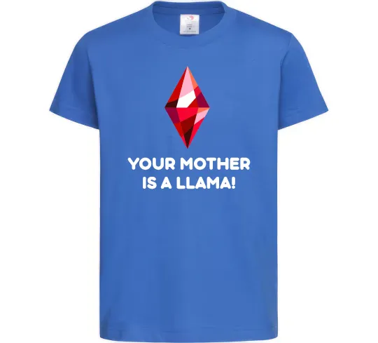 Детская футболка Your mother is a LLama Ярко-синий фото
