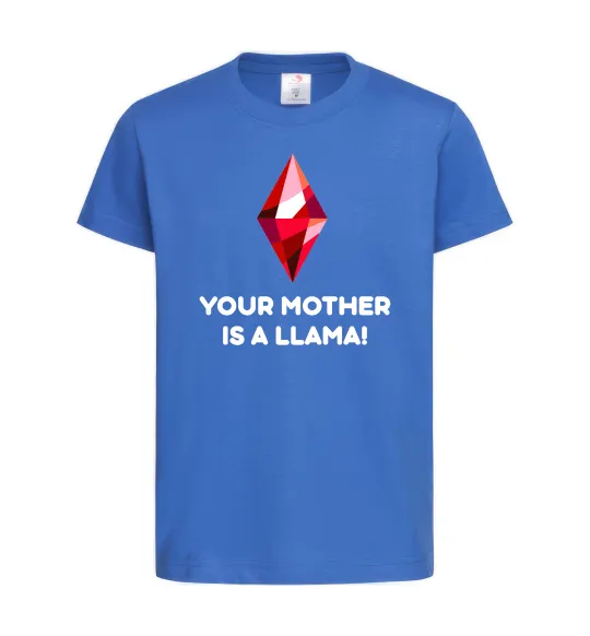 Дитяча футболка Your mother is a LLama Яскраво-синій фото