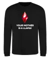 Свитшот Your mother is a LLama Черный фото