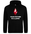 Мужская толстовка (худи) Your mother is a LLama Черный фото