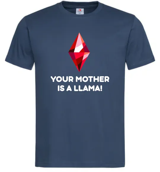 Мужская футболка Your mother is a LLama Темно-синий фото